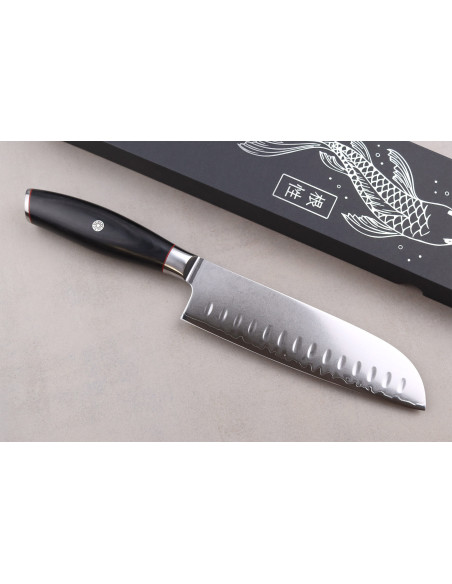 coltello santoku 18cm Wusaki Fujiko Nero 10CR