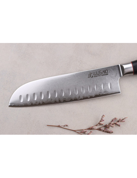 santoku knife 18cm Wusaki Fujiko Black 10CR