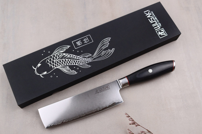 coltello nakiri 17cm Wusaki Fujiko Nero 10CR