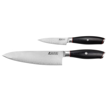Set di 2 coltelli da cucina Wusaki San Mai Black Pakka Office 2