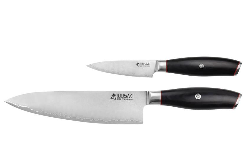 Messerset 2 Messer Wusaki Fujiko Black 10CR Kochmesser + Officemesser