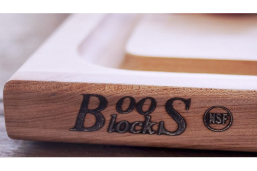 Tagliere bifacciale Boos Blocks con canalina in legno d'acero 31x20cm