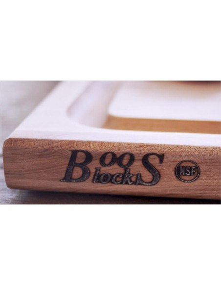 Tábua de corte de dupla face Boos Blocks com calha em madeira de ácer 31x20cm