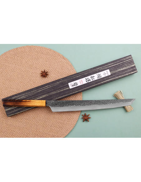 Coltello sakimaru takohiki japonais artisanal Sakai Takayuki Homura Guren 30cm