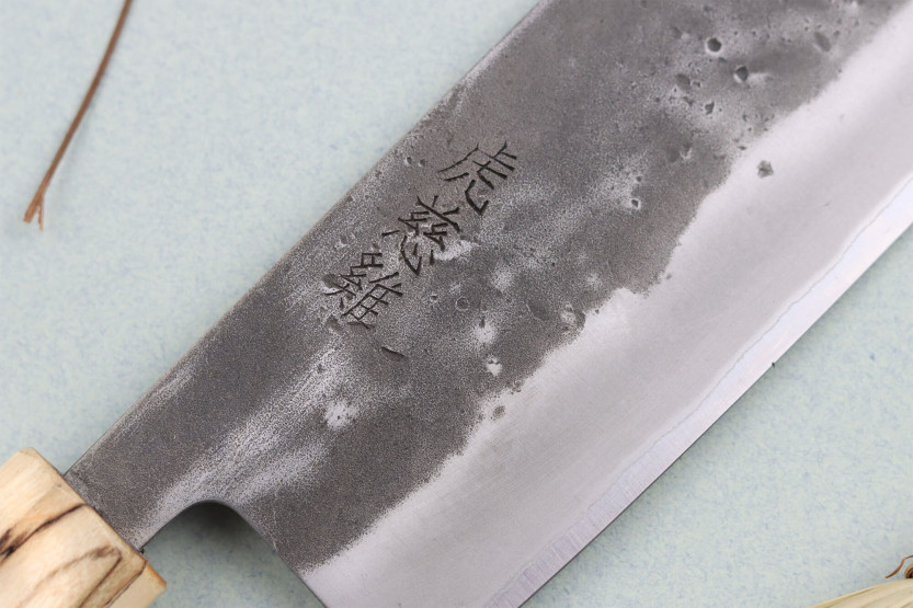 faca nakiri japonesa Wusaki Nakata Erable BS2 16,5cm feita à mão com cabo de ácer