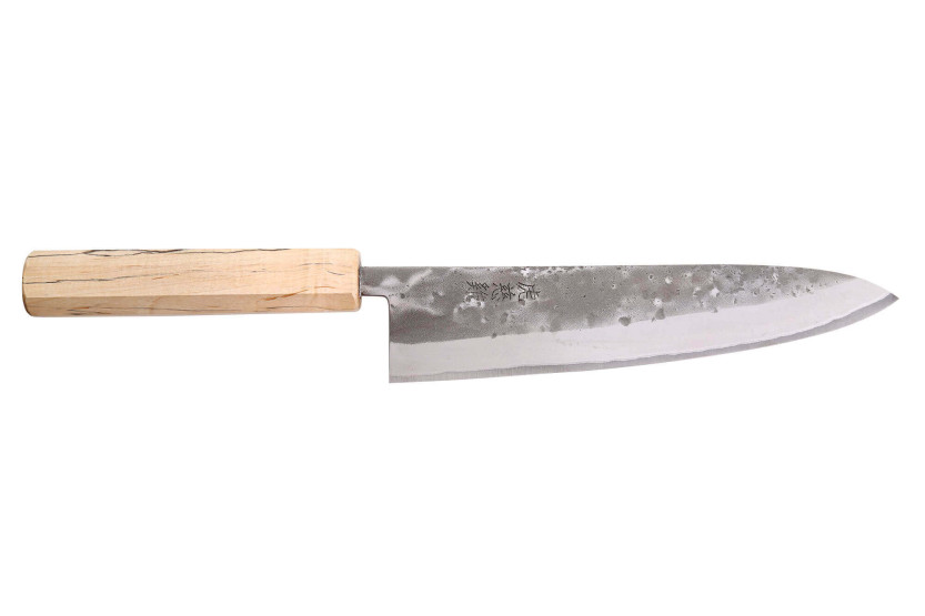 Wusaki Nakata Erable BS2 21 cm manico in acero coltello da chef giapponese fatto a mano