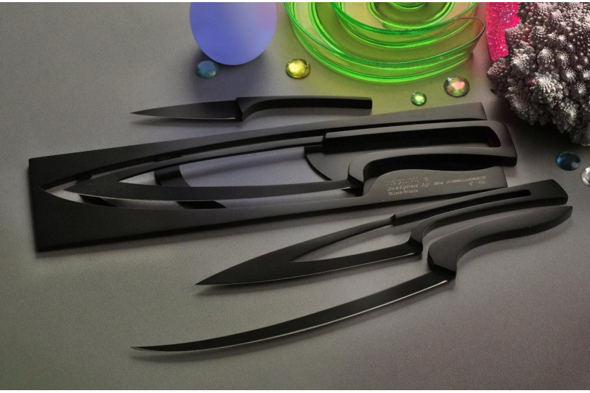 4 cuchillos Deglon Meeting recubrimiento antiadherente negro