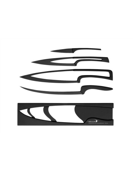 4 cuchillos Deglon Meeting recubrimiento antiadherente negro