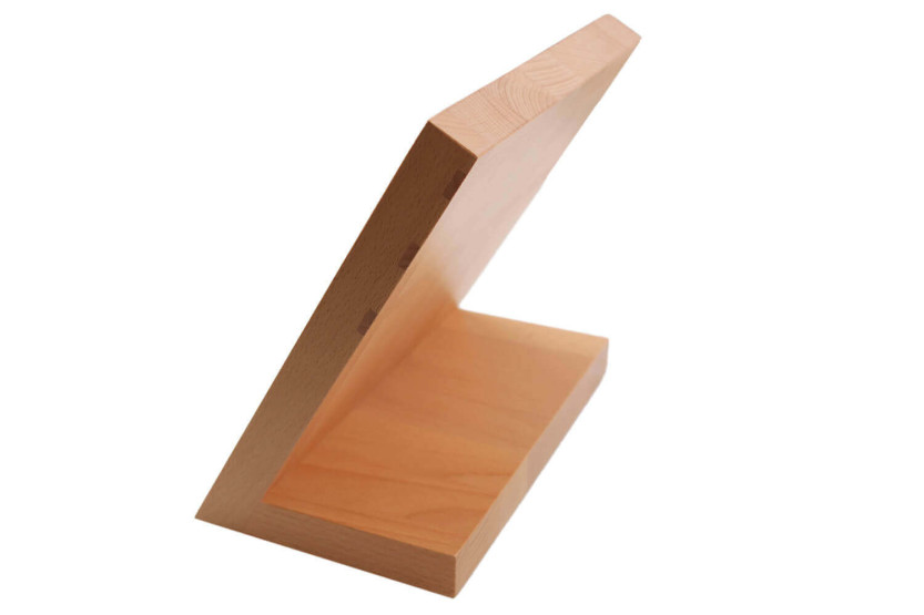 Fukito solid beech magnetic block for 4 kitchen knives
