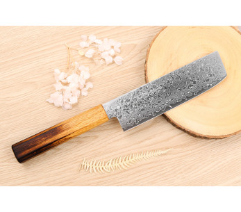 Yoshihiro ZAD cuchillo nakiri japonés cuchillo nakiri hecho a mano 16cm hoja damasquinada 2