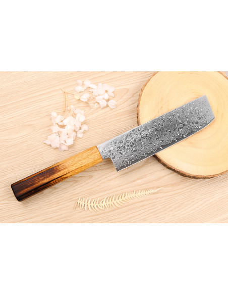 Yoshihiro ZAD handgemaakt Japans nakiri mes 16cm gedamaskeerd lemmet