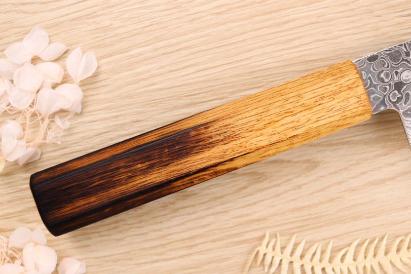 Yoshihiro ZAD käsintehty japanilainen nakiri veitsi 16cm damascenoitu terä