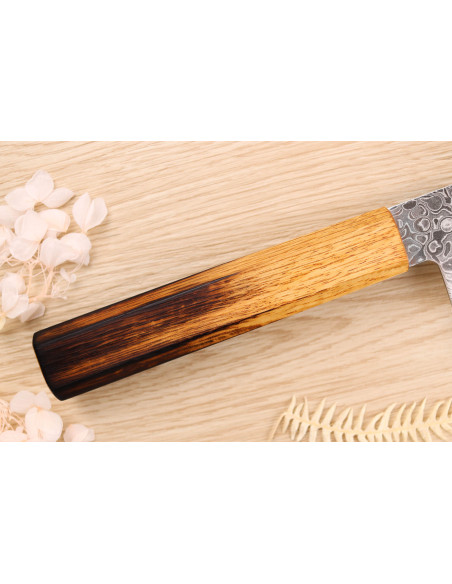 Faca faca nakiri japonesa Yoshihiro ZAD, feita à mão, com lâmina damascada de 16 cm