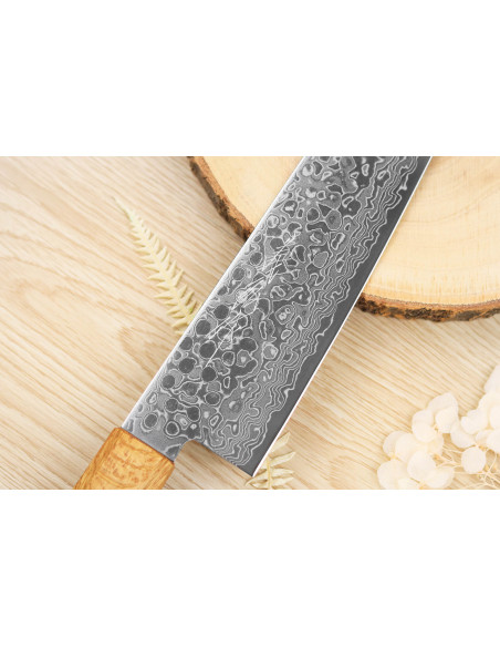 Yoshihiro Zad håndlavet japansk kokkekniv 21 cm damaskblad