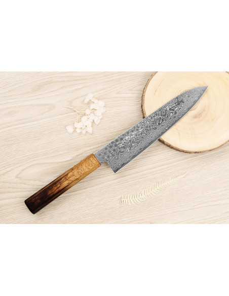 Yoshihiro Zad handgemaakt Japans koksmes 21cm damast lemmet
