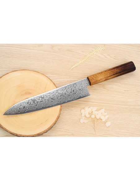 Yoshihiro Zad håndlaget japansk kokkekniv 21 cm damaskblad