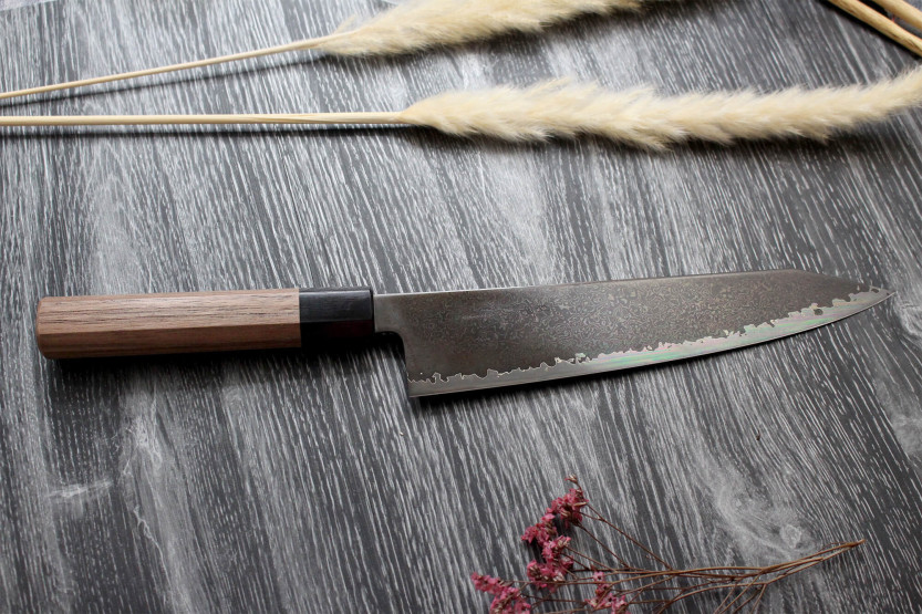 Kagekiyo Musta Damas VG10 21cm käsintehty japanilainen kiritsuke kokki ' s veitsi