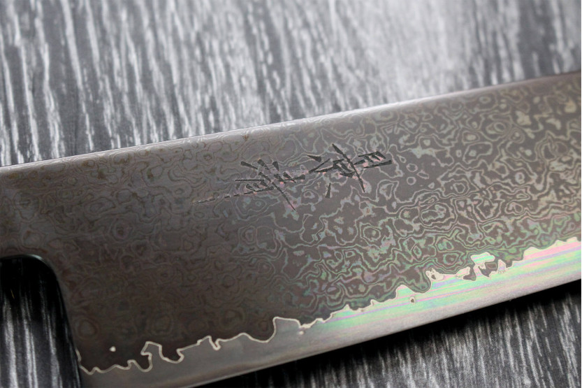 Kagekiyo Musta Damas VG10 21cm käsintehty japanilainen kiritsuke kokki ' s veitsi
