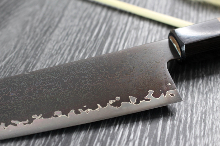 Kagekiyo Musta Damas VG10 21cm käsintehty japanilainen kiritsuke kokki ' s veitsi