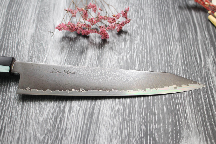 Kagekiyo Musta Damas VG10 21cm käsintehty japanilainen kiritsuke kokki ' s veitsi