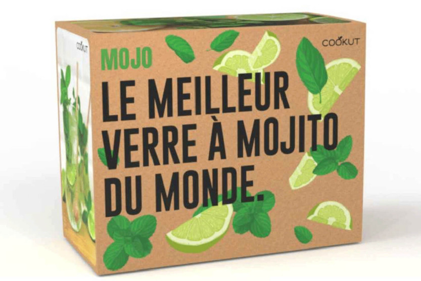 Gift set 2 Cookut Mojo mojito glasses + mixing pestles + recipe book