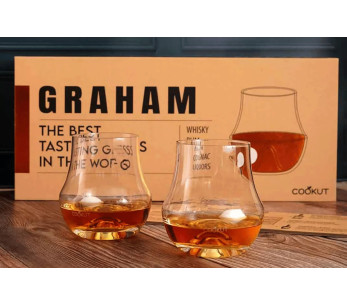 Caixa de oferta 2 copos de degustação Cookut Graham + bolas de mármore + guia 2