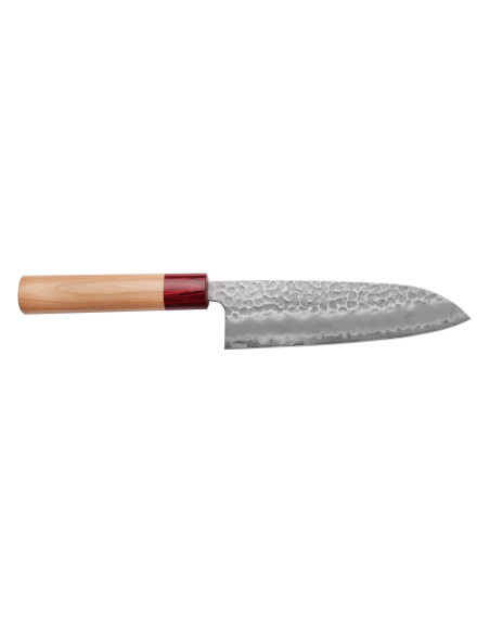 Japanisches handgefertigtes santokumesser Tsunehisa Aogami Super gehämmert 16,5cm