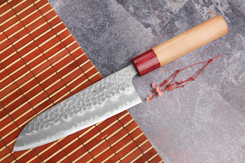 Tsunehisa Aogami Super gehamerd 16,5cm Japans santoku mes