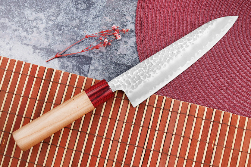 Tsunehisa Aogami Coltello da chef giapponese super martellato da 18 cm fatto a mano