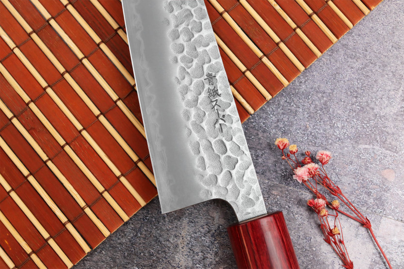 Tsunehisa Aogami Super hammered japanese chef ' s knife 18cm