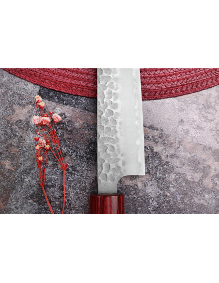 Tsunehisa Aogami Super martillado 24cm cuchillo japonés sujihiki hecho a mano