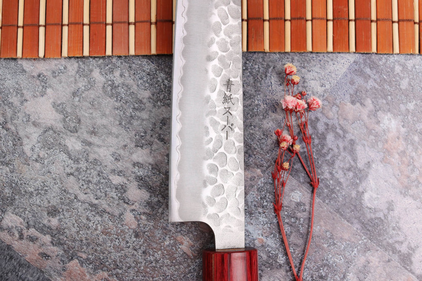 Tsunehisa Aogami Super gehamerd Japans sujihiki mes 24cm