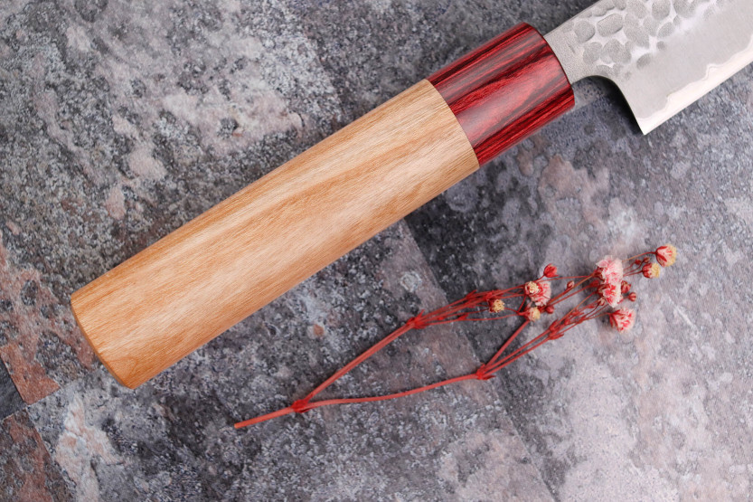 Tsunehisa Aogami Cuchillo japonés súper martillado sujihiki 24cm