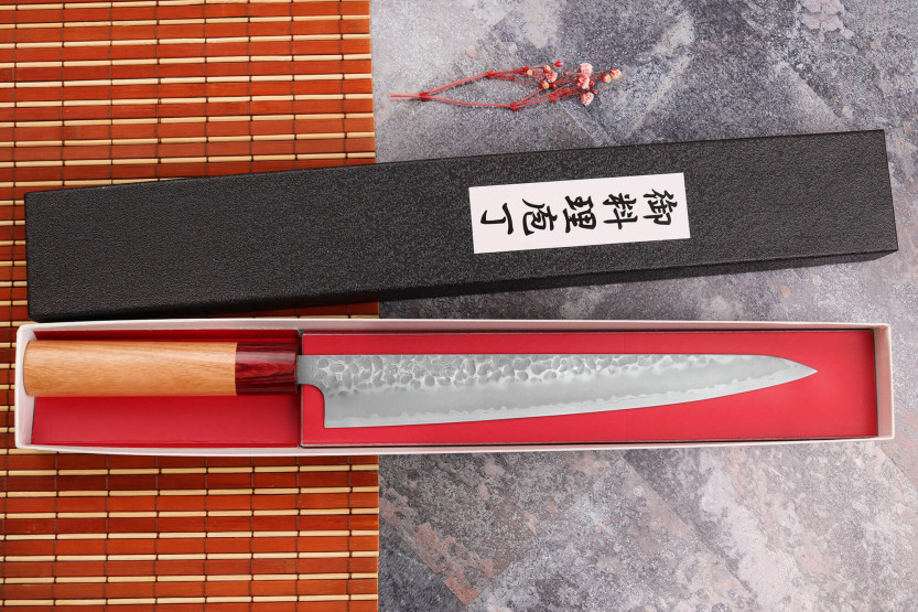 Tsunehisa Aogami Faca sujihiki japonesa super martelada 24cm