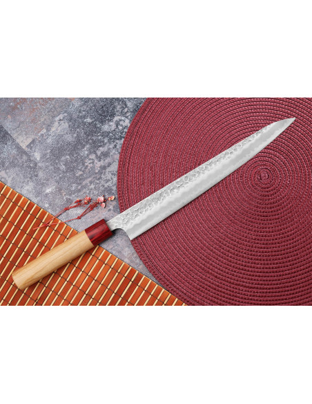 Tsunehisa Aogami Super hammered Japanese sujihiki knife 27cm