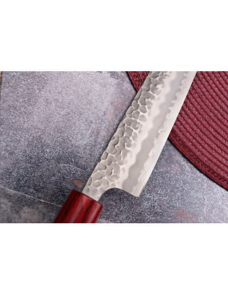 Tsunehisa Aogami Super hammered Japanese sujihiki knife 27cm