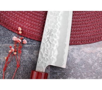 Tsunehisa Aogami Super martillado 17cm cuchillo bunka japonés hecho a mano 2