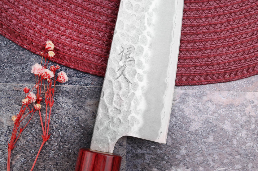 Tsunehisa Aogami Coltello bunka giapponese super martellato da 17 cm fatto a mano