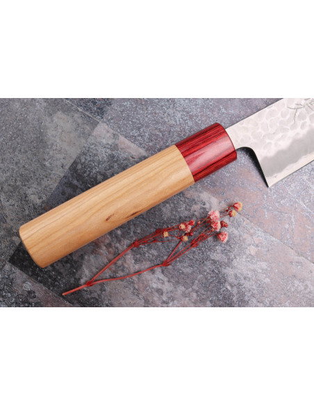 Tsunehisa Aogami Super hammered japanese bunka knife 17cm