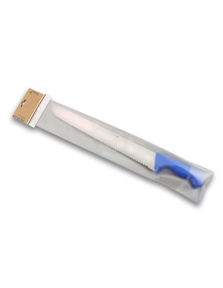 Faca para peixe DEGLON Lâmina de 42 cm dentes grandes cabo PP azul