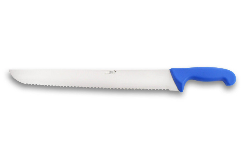DEGLON coltello da pesce 42 cm lama grande denti manico blu PP
