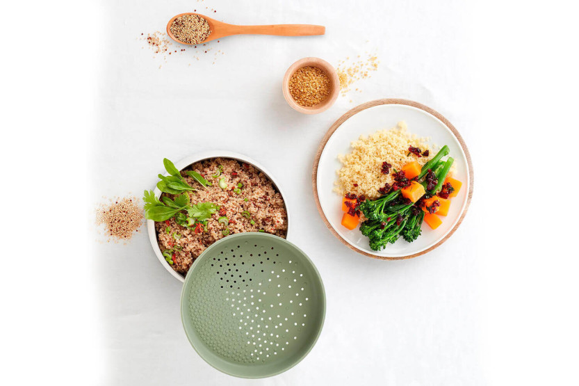 Lékué Quick Quinoa & Rijstkoker in platina silicone
