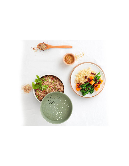 Schneller Reis- und Getreidekocher Lékué Quick Quinoa & Rice Cooker Silikon Platinum