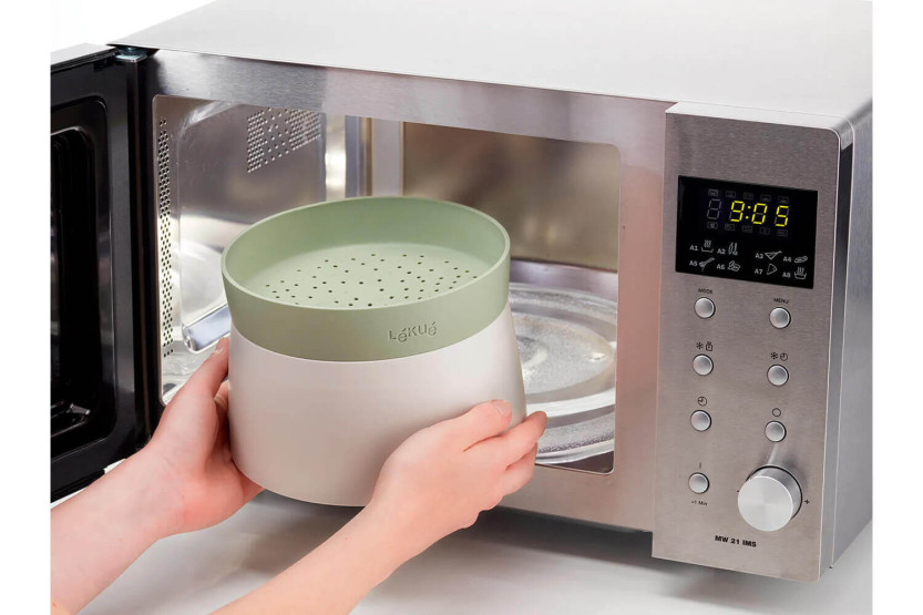 Lékué Quick Quinoa & Rice Cooker i platinasilikon