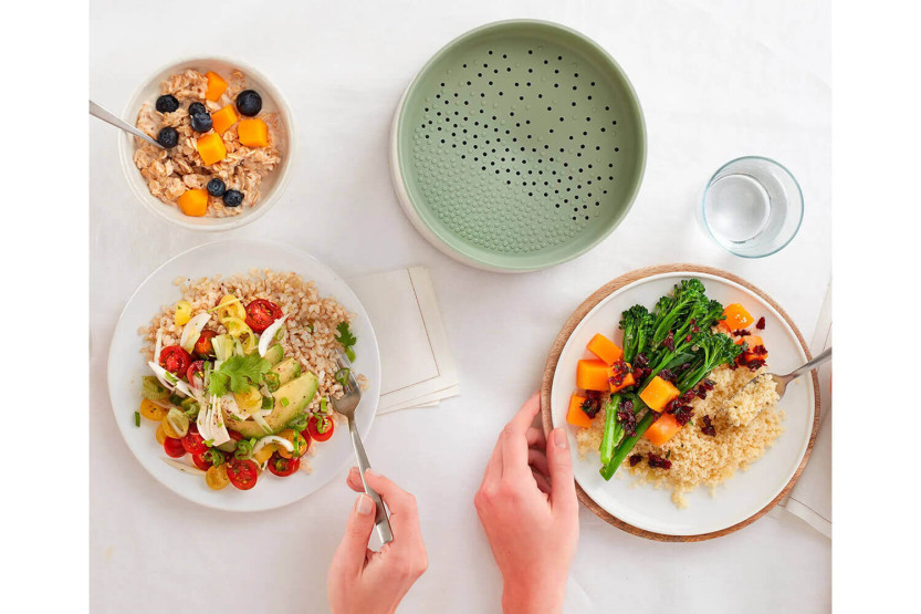 Lékué Quick Quinoa & Rice Cooker in silicone platino
