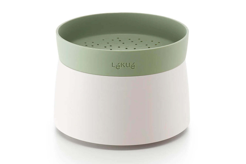 Lékué Quick Quinoa & Rice Cooker in platinum silicone
