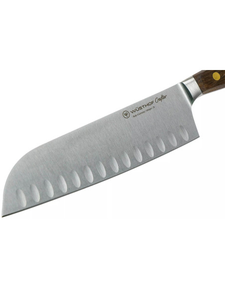 faca santoku com convinhas Wüsthof Crafter 17cm em carvalho
