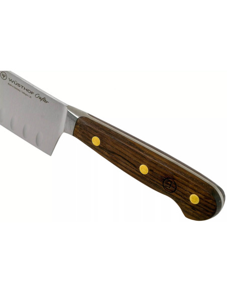 Wüsthof Crafter 17cm met grantonrand santoku mes in eikenhout