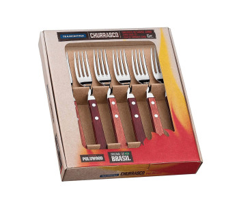 Set di 6 forchette rosse Tramontina Jumbo