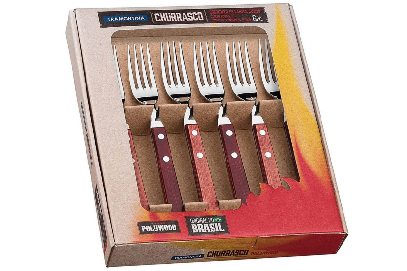 Set di 6 forchette rosse Tramontina Jumbo